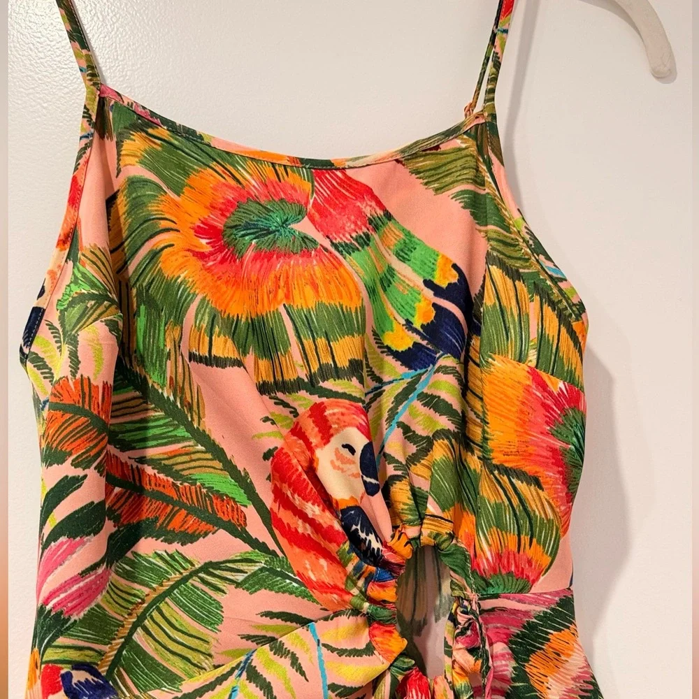 FARM Rio Strapless Dress with Tropical Print - Picture 6 of 12